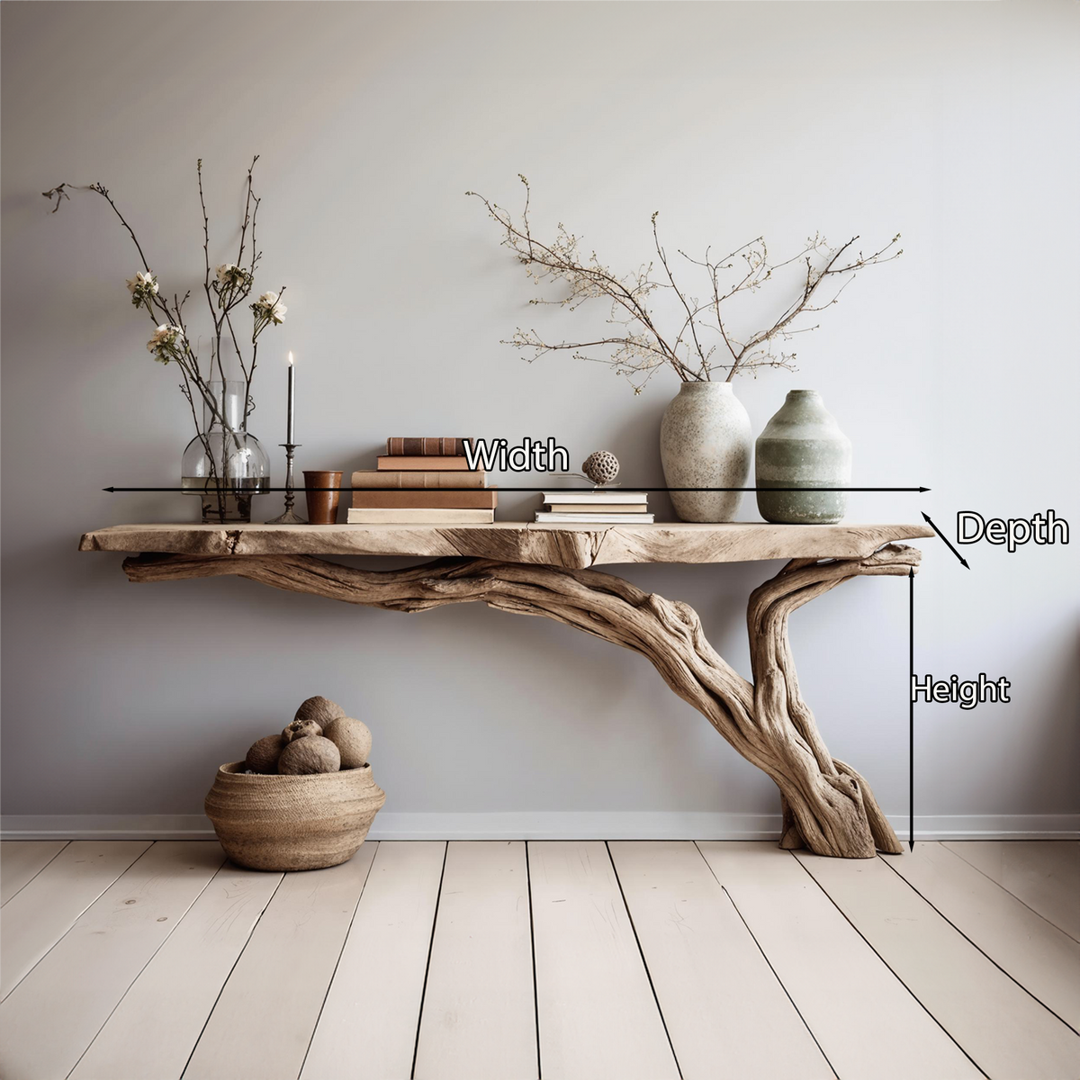 Rustic Wood Console Table Entry Table for Hallway and Living Room