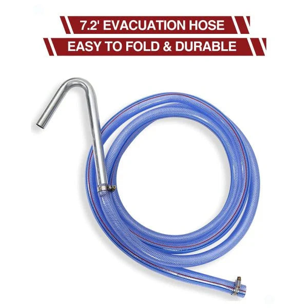 17 Gal Electric Oil Drain Cart With 110V Pump And 8 Ft Hose - Low Profile Folding T-Handle