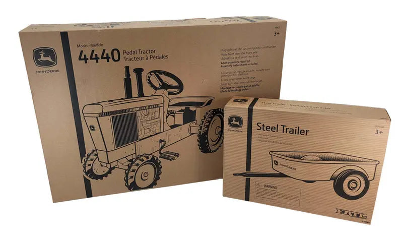 John Deere 4440 Pedal Tractor With Steel Trailer, Adjustable Seat - LP81017A, TBE15966