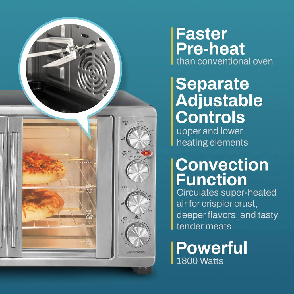 Elite Gourmet 47.5Qt 18-Slice Convection Oven - 4-Control Knobs