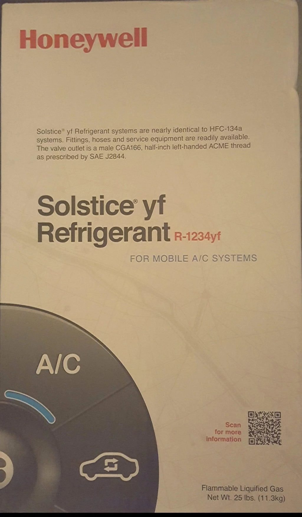 Honeywell HFO-1234yf Refrigerant - 25 lbs