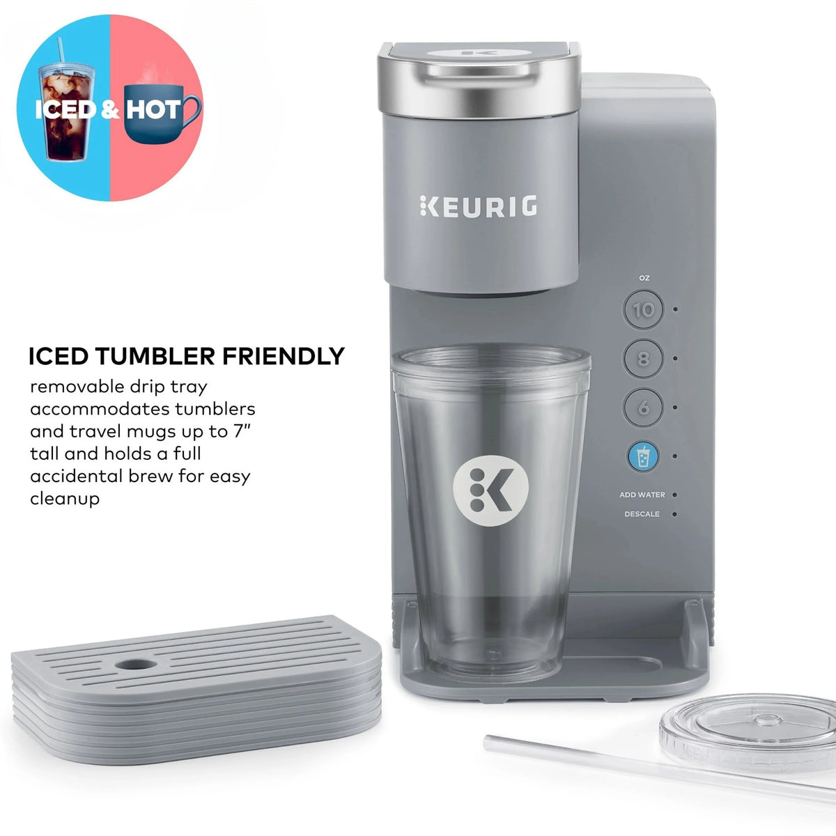 Keurig Single-Serve K-Cup Pod Coffee Maker, White - K-Iced Essentials