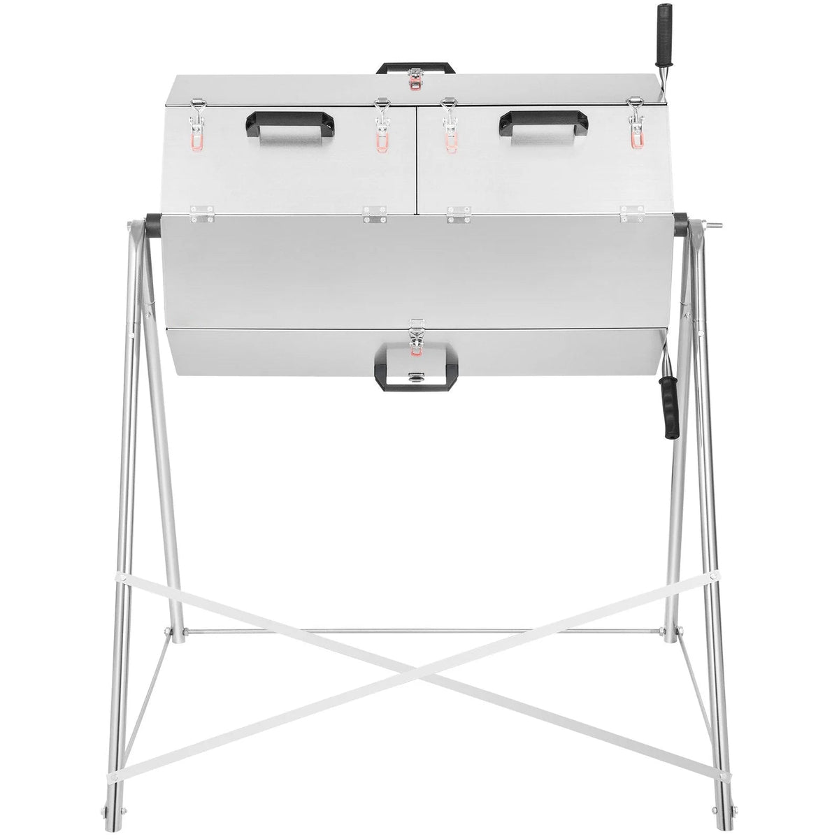 33 Gallon Steel Outdoor Dual-Chamber Compost Tumbler Bin