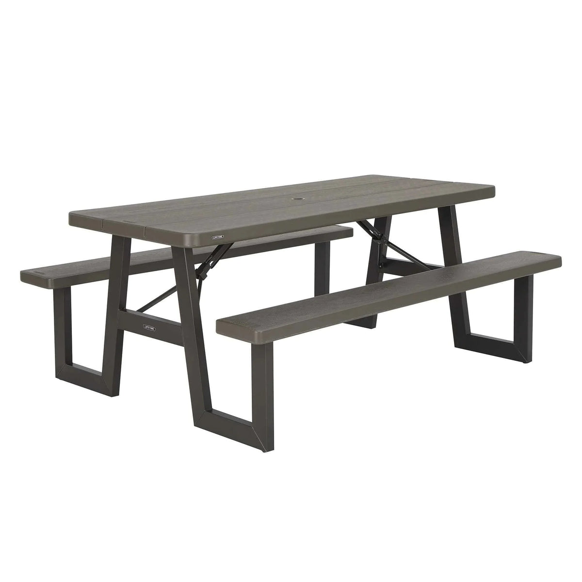 Lifetime 6-Foot W-Frame Folding Picnic Table, Brown - 60233