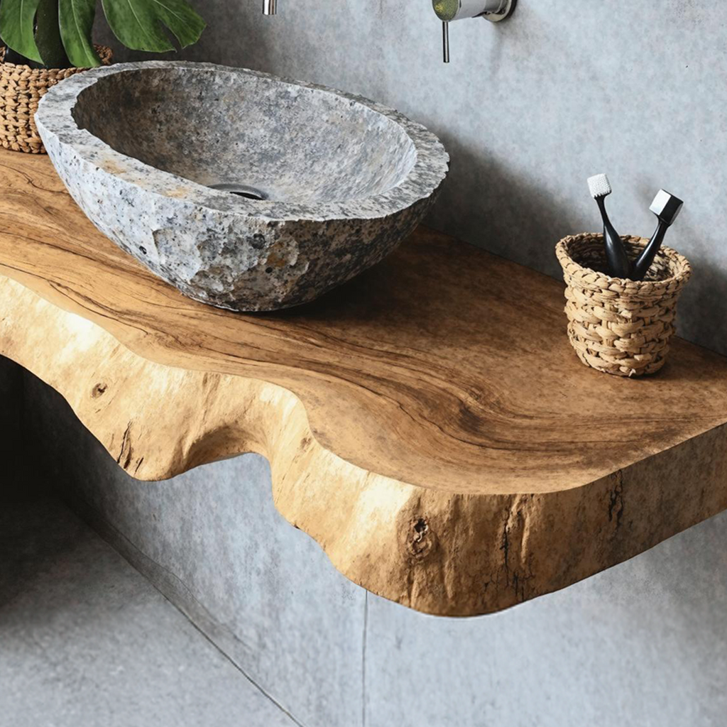 Floating Bathroom Vanity, Farmhouse Wooden Wall-Mounted Sink Shelf