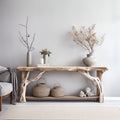 Decorative Console Table, Natural Wood Entryway Table for Hallway