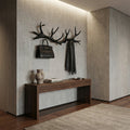 Antler Coat Rack, Rustic Wood Wall Hanger for Coats and Hats