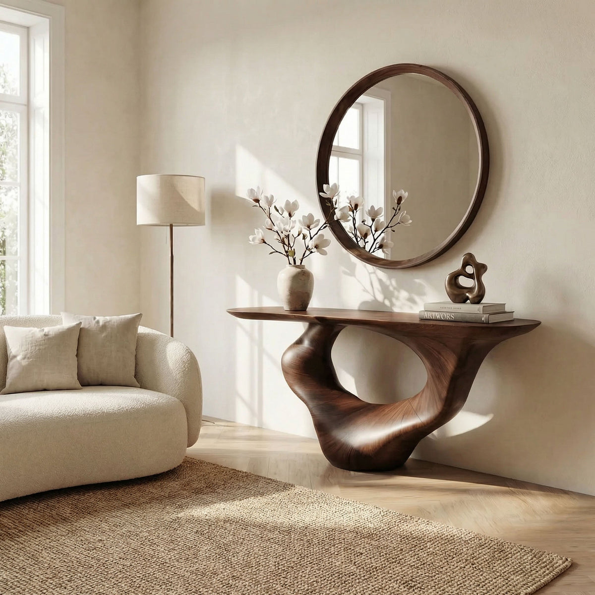 Narrow Console Table, Handmade Solid Wood Statement Piece for Entryway