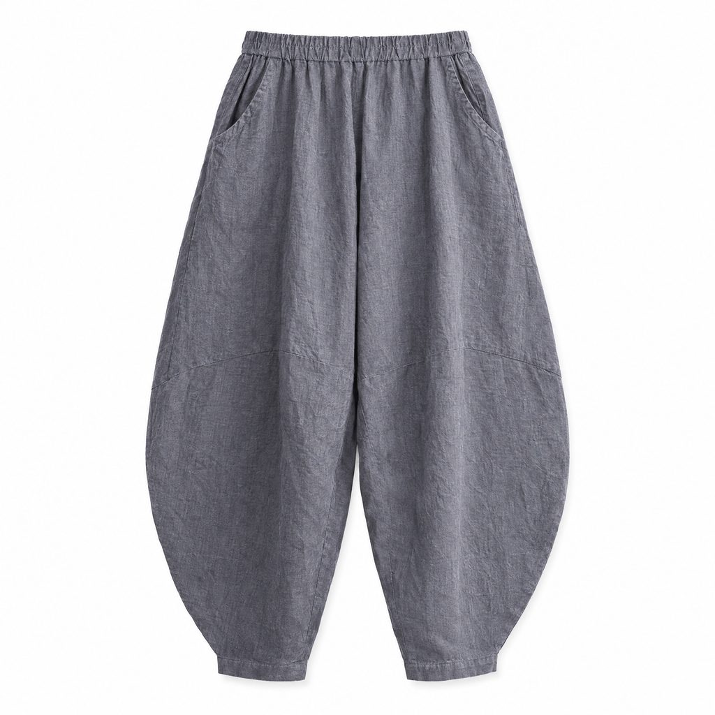 Charcoal Linen Harem Pants
