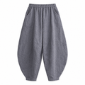 Charcoal Linen Harem Pants