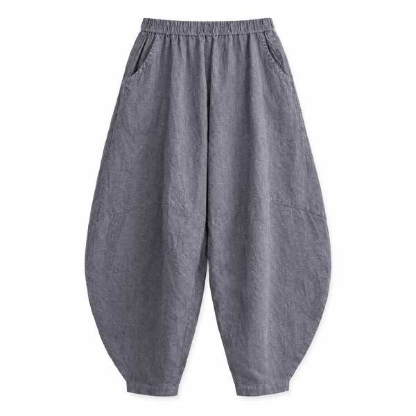 Charcoal Linen Harem Pants
