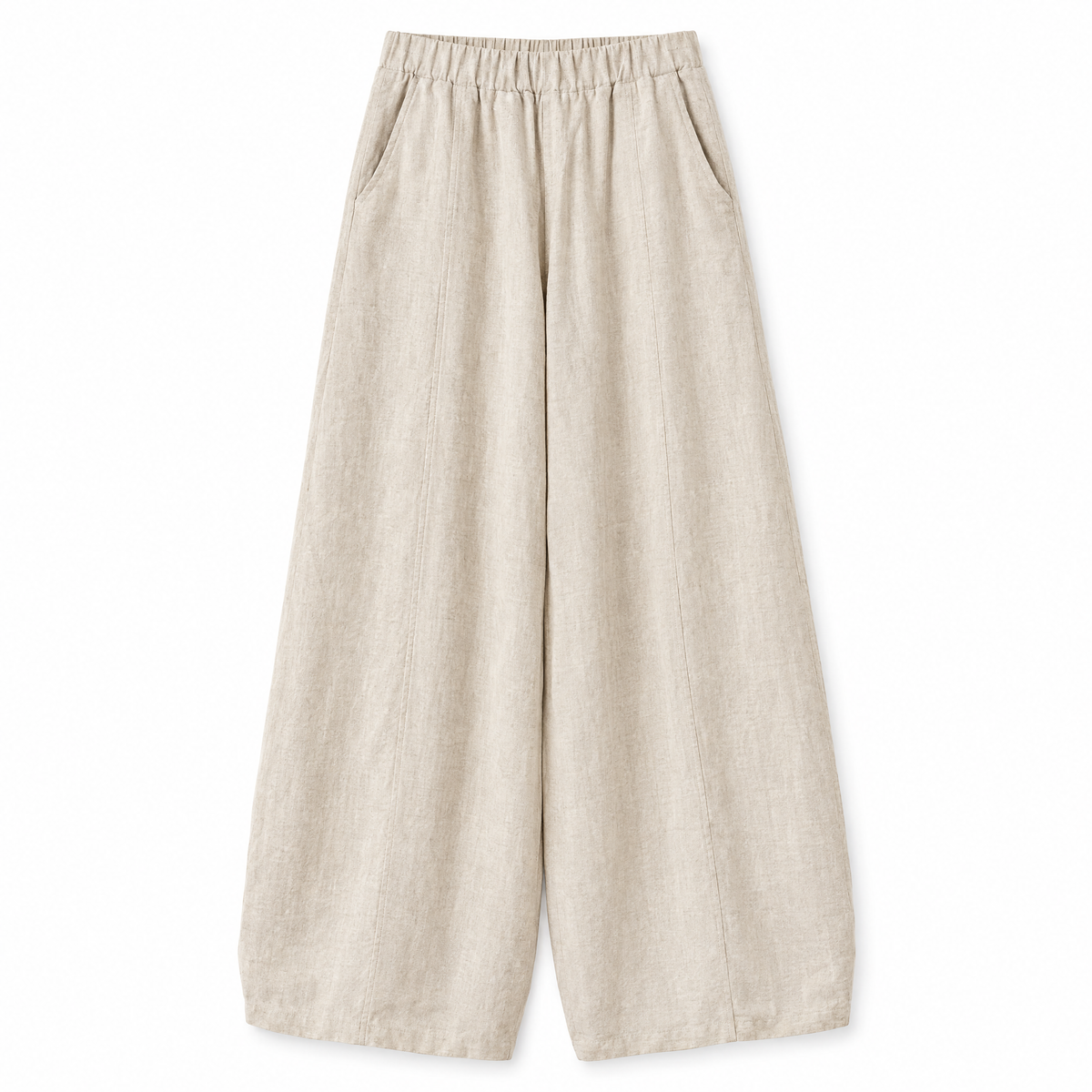 Natural Wide Leg Linen Pants