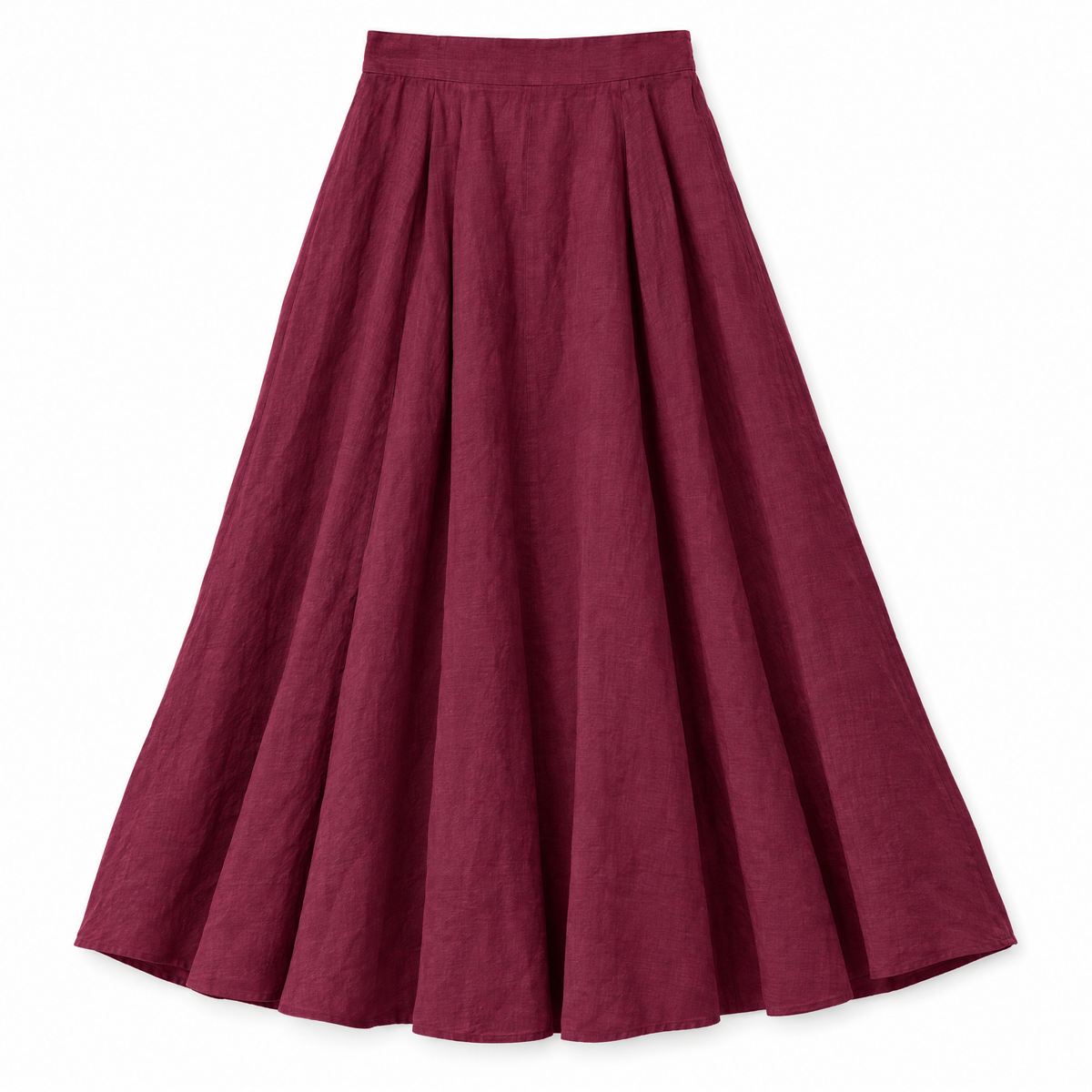 Berry Full Circle Linen Skirt
