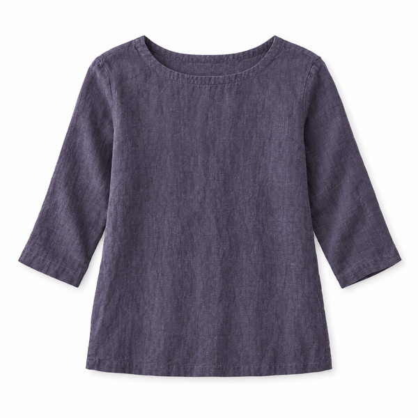 Lavender 3/4 Sleeve Linen Blouse