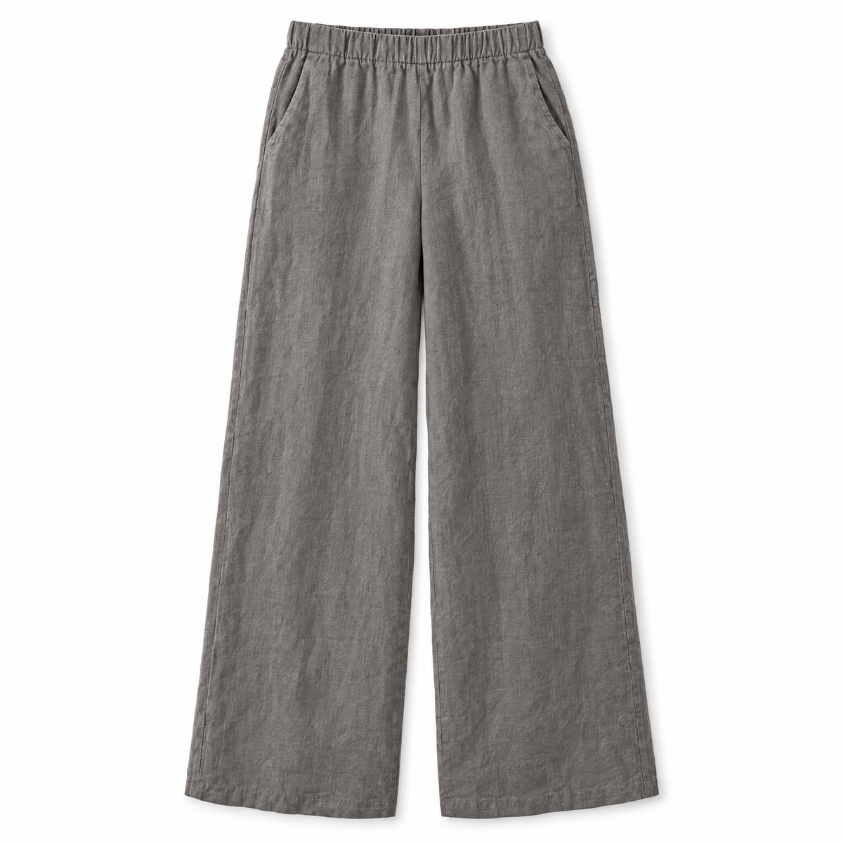 Taupe Linen Trousers with Pockets