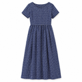 Blue Gingham Linen Smock Midi Dress