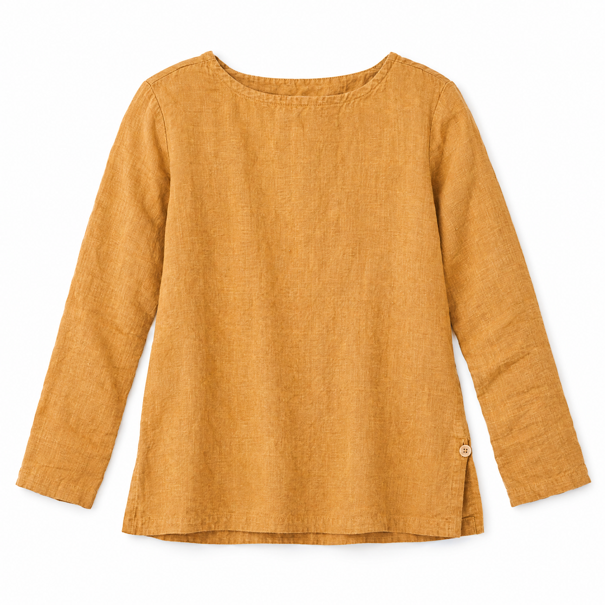 Honey Gold Long Sleeve Linen Top