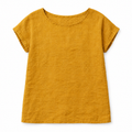 Mustard Short Sleeve Linen Top