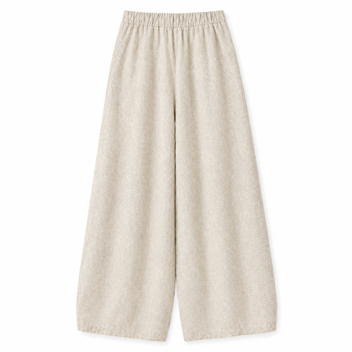 Natural Wide Leg Linen Pants - back view