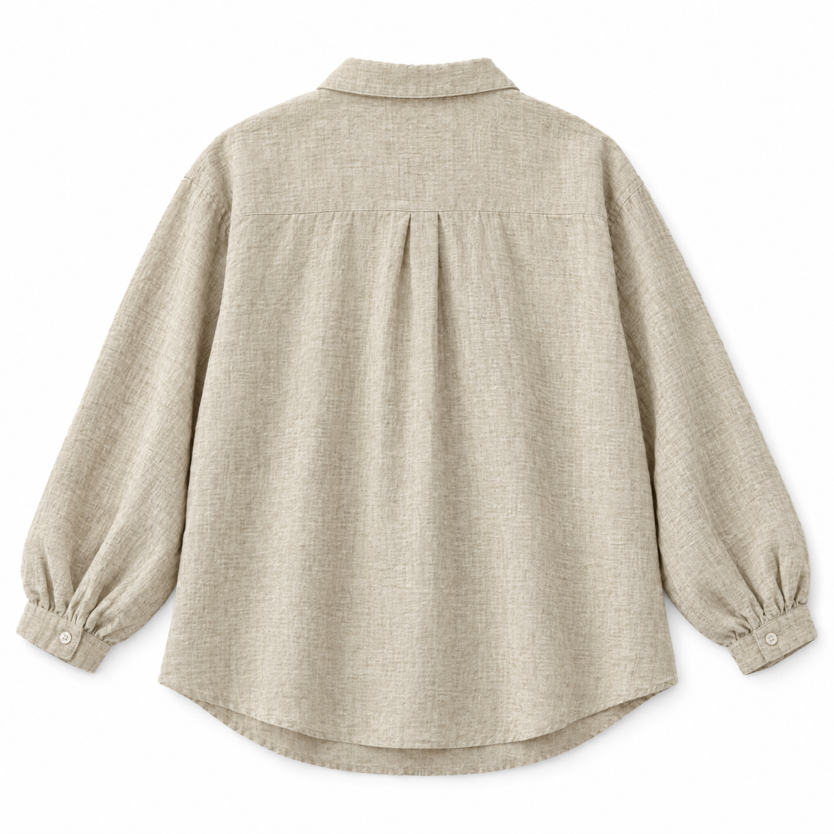 Oatmeal Oversized Linen Shirt - back view