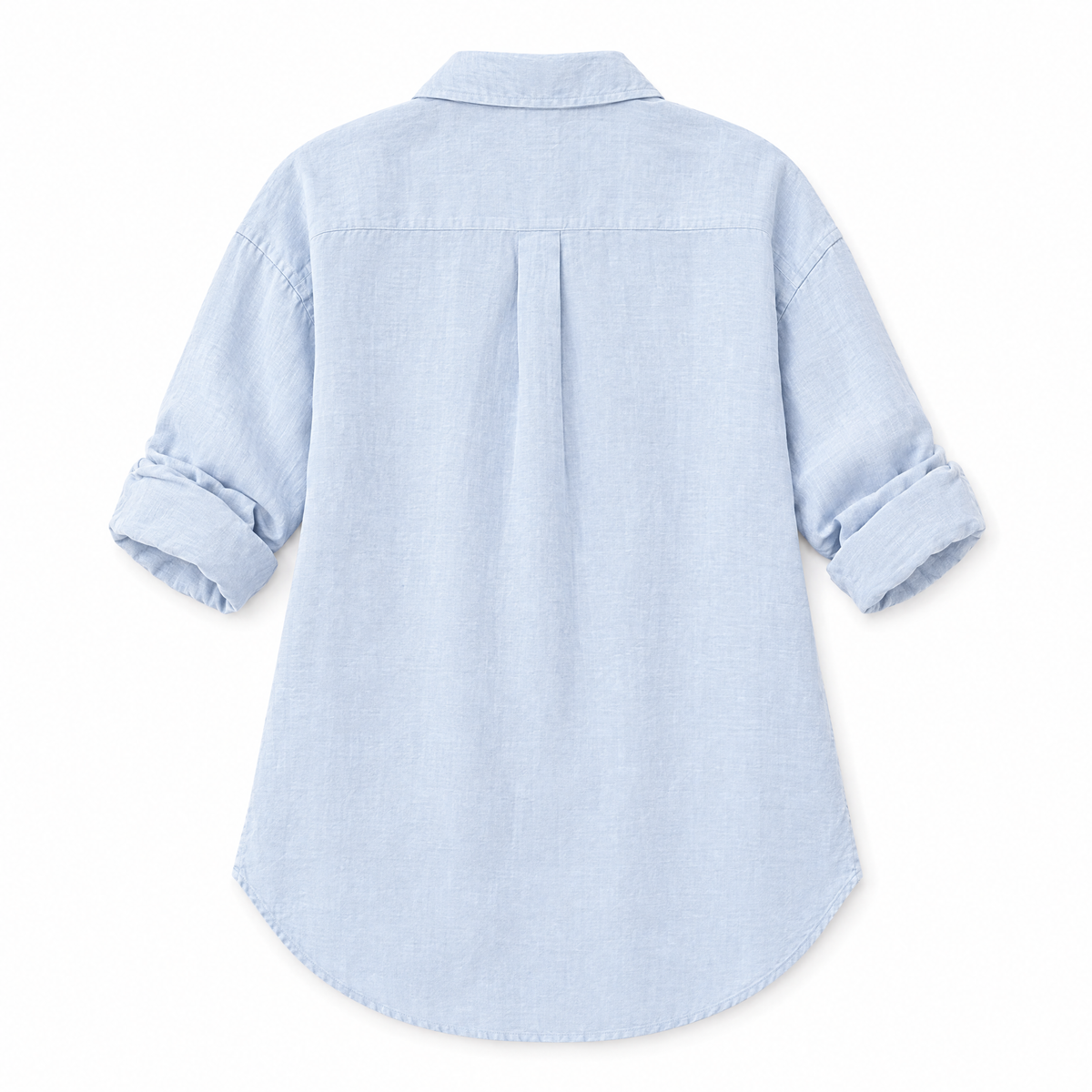 Light Blue Classic Linen Shirt - back view