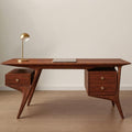 Mid Century Live Edge Oak Desk for Home Office and Study Room