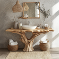 Farmhouse Bathroom Vanity Live Edge Natural Wood Vanity Top