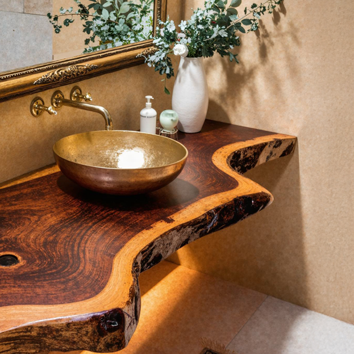 Wooden Floating Bathroom Vanity Shelf, Modern Rustic Sink Top