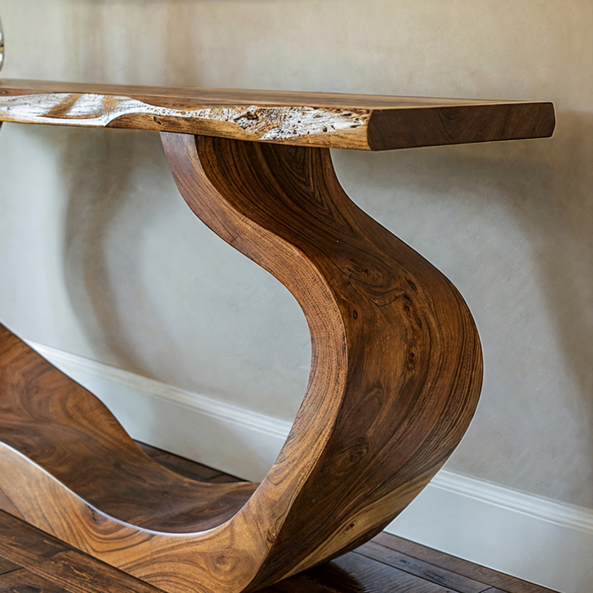 Entryway Table, Handcrafted Natural Wood Console for Foyers