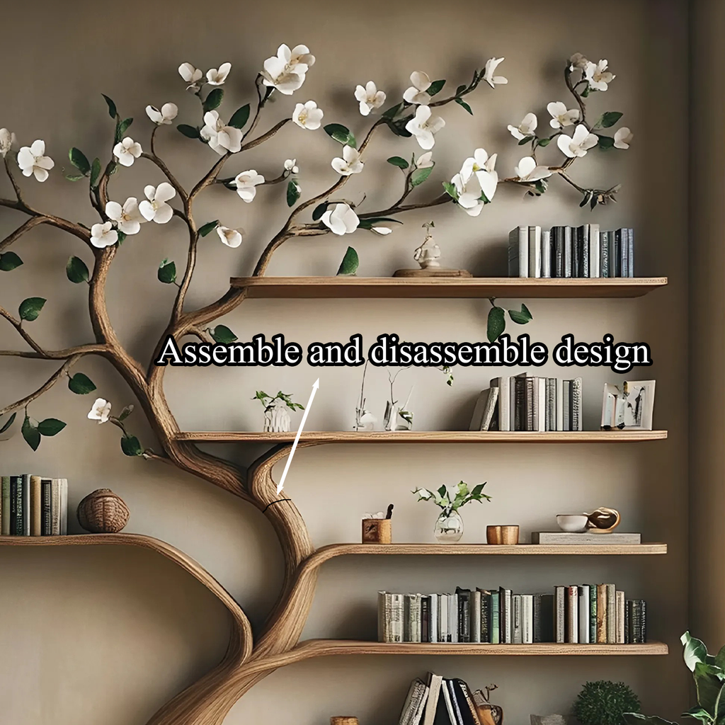 Tree Corner Bookcase, Branch Clothes and Shoe Rack in Solid Wood