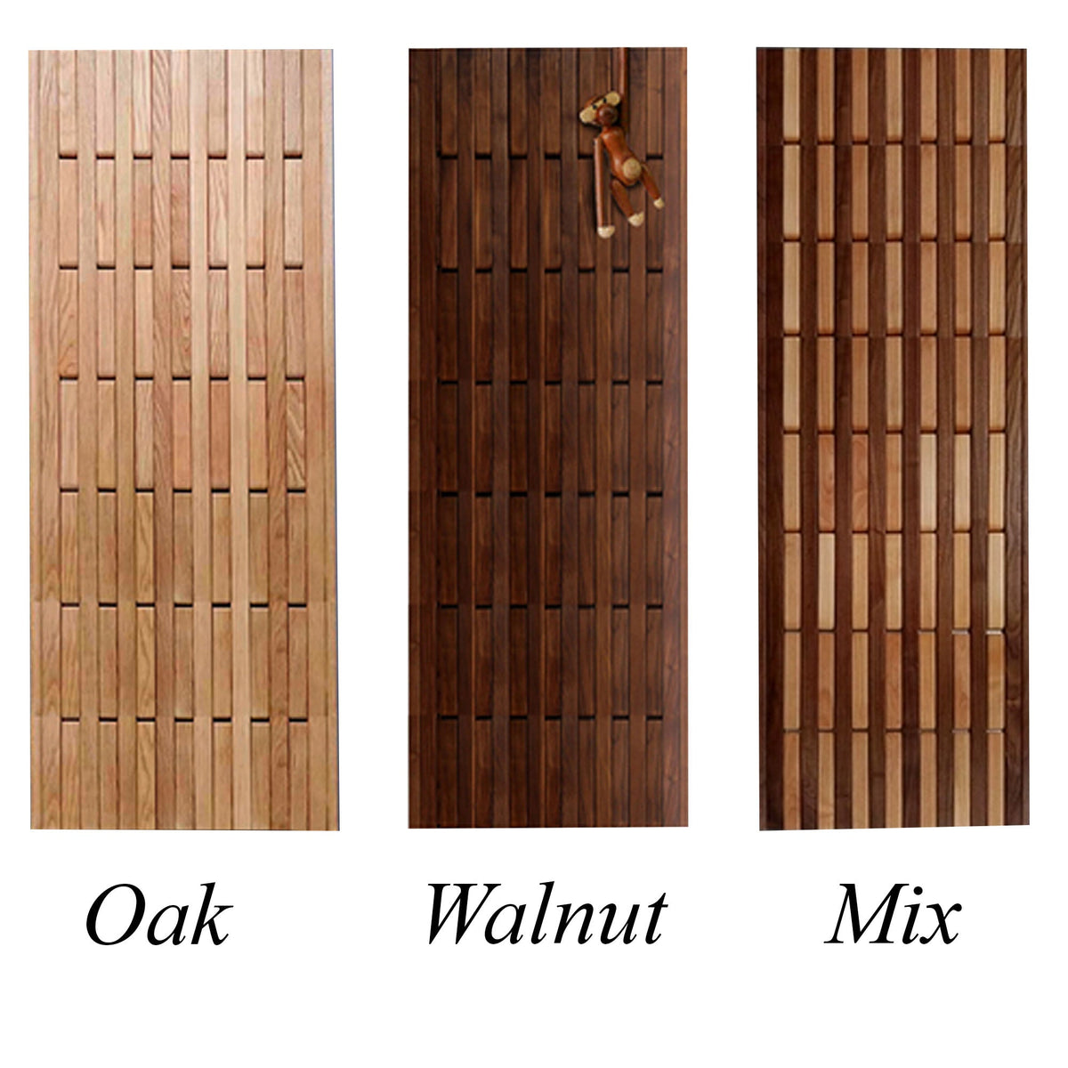 Piano Coat Rack, Wall Mount Oak and Walnut Coat Hooks for Hallway