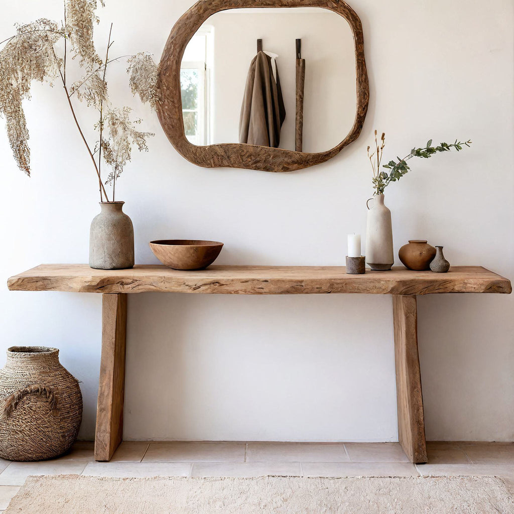 Entryway Table, Rustic Wood Console Table for Hallway or Foyer