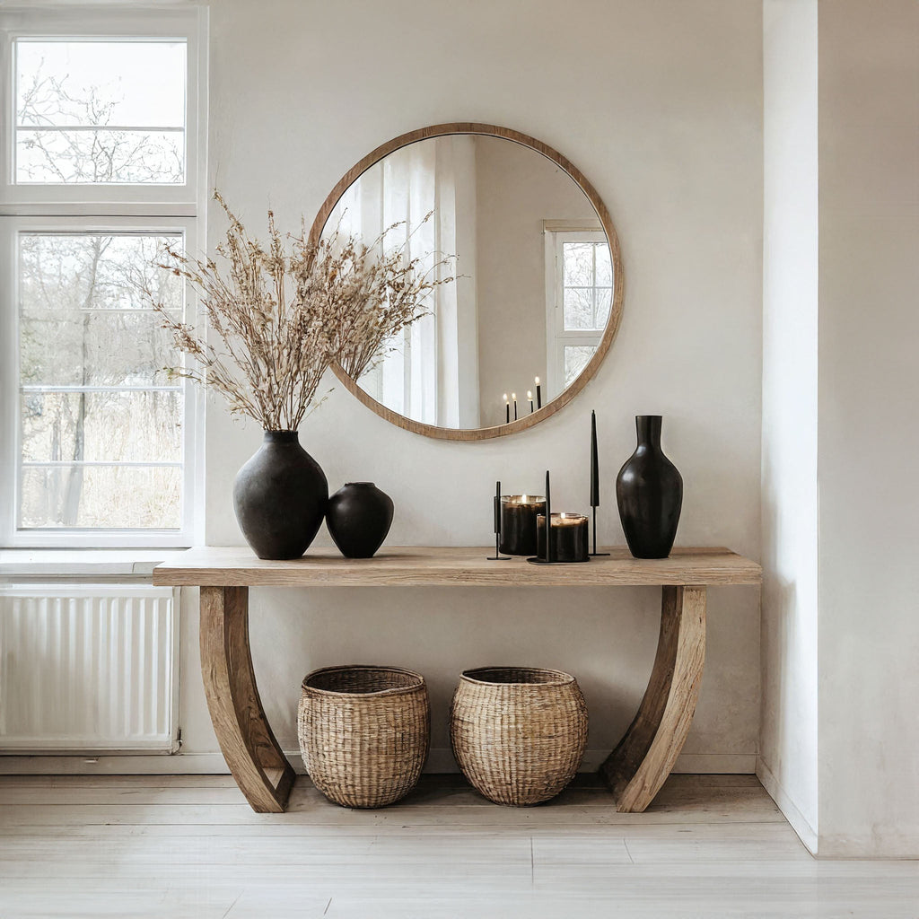 Solid Wood Console Table, Modern Entryway and Hallway Accent Table