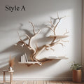 Tree Branch Floating Shelf, Driftwood Style Wall Bookshelf in Natural