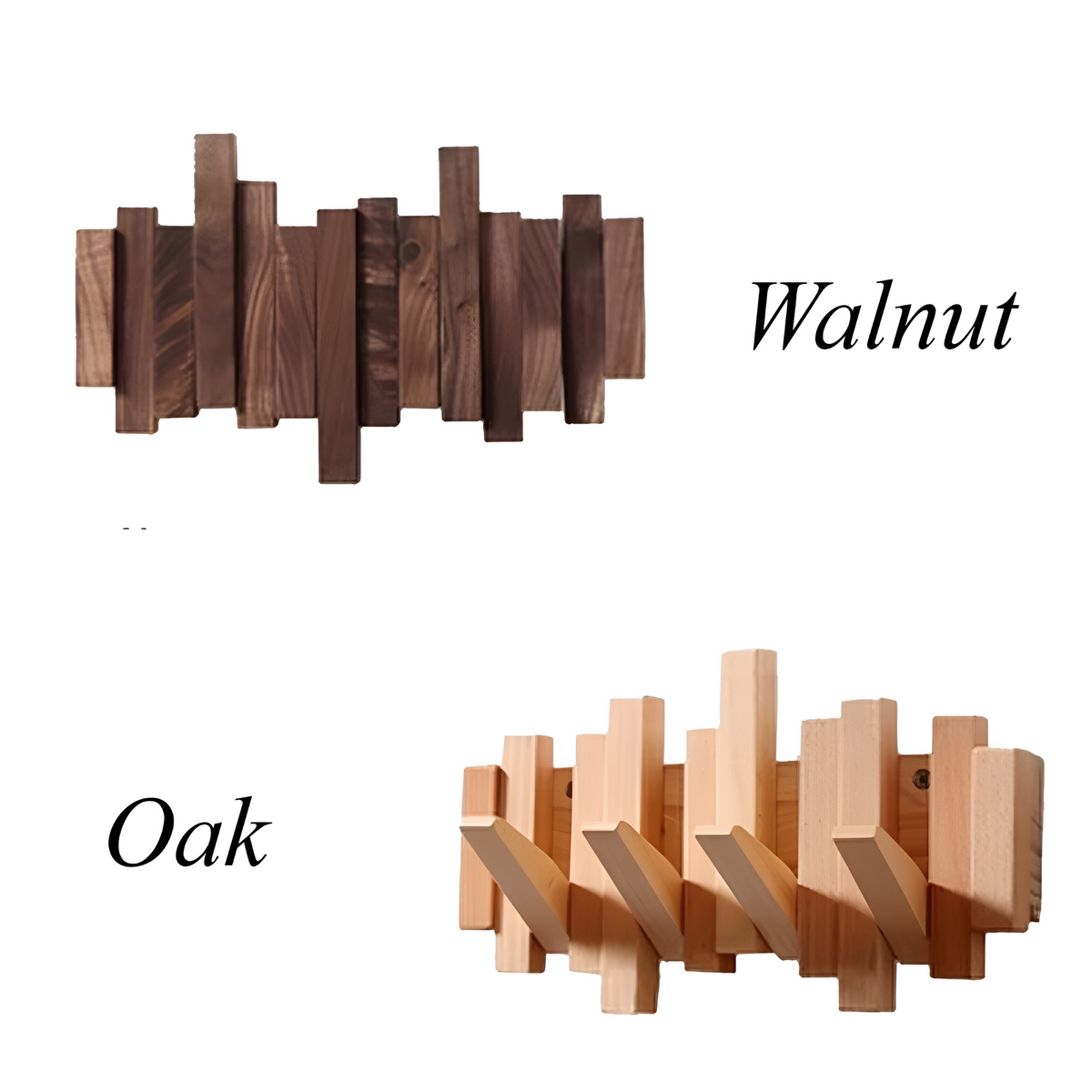 Piano Key Coat Rack, Wall Mounted Solid Wood Hooks for Entryway