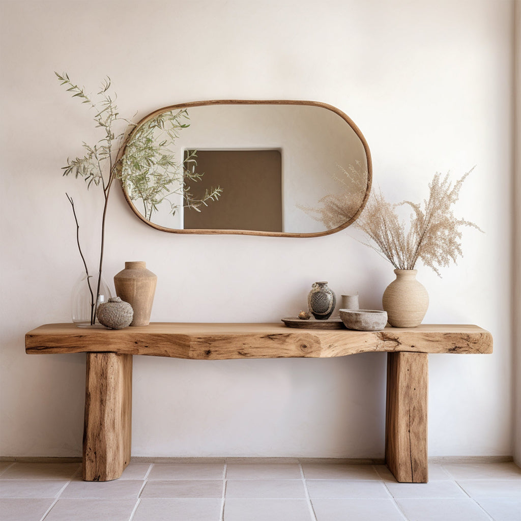 Live Edge Side Table, Modern Natural Wood Accent Table