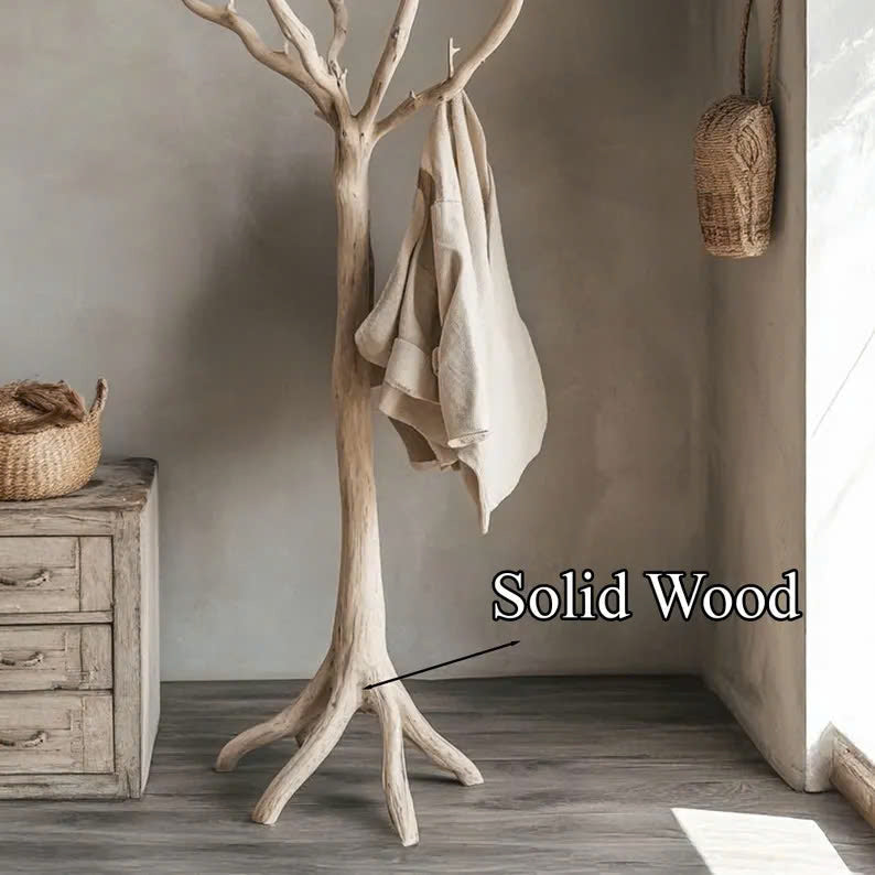 Tree Branch Coat Rack Driftwood Wall Hanger with Decorative Hooks