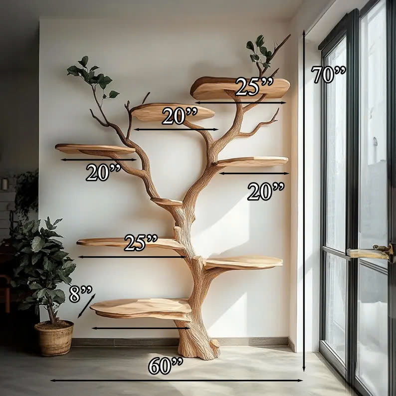 Wooden Cat Tree Large Branch Climbing Tower Handmade Solid Wood