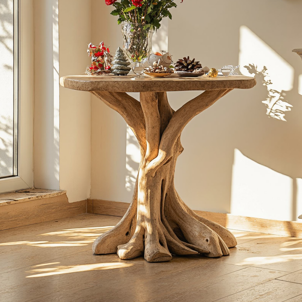 Reclaimed Wood End Table Solid Wood Side Table for Living Room