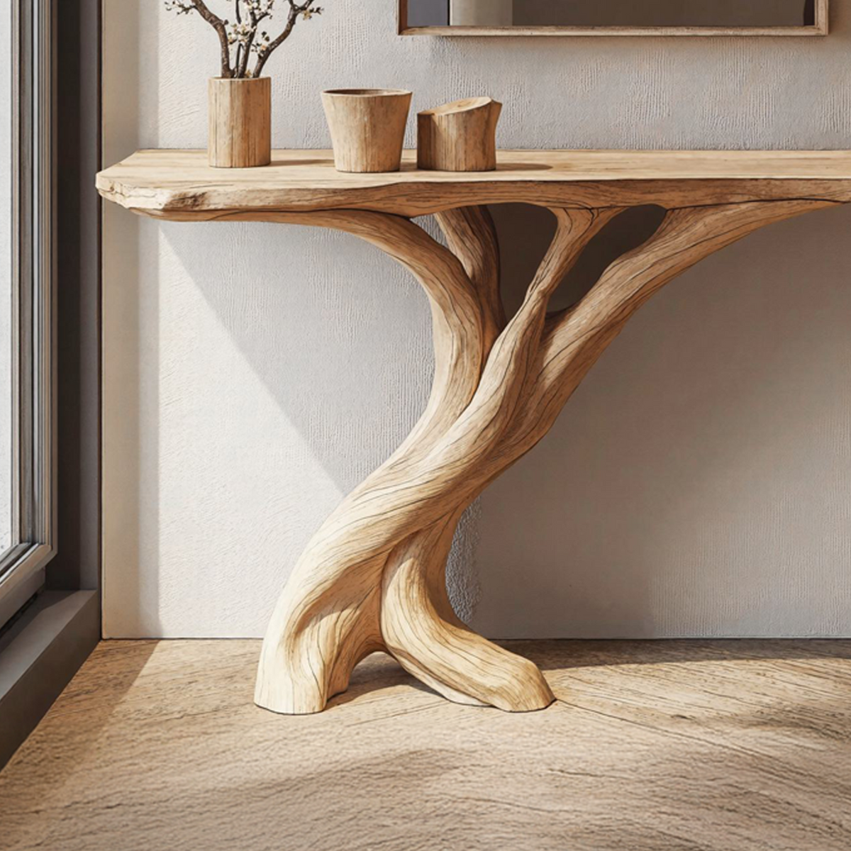 Narrow Console Table, Slim Solid Wood Entryway and Hallway Table