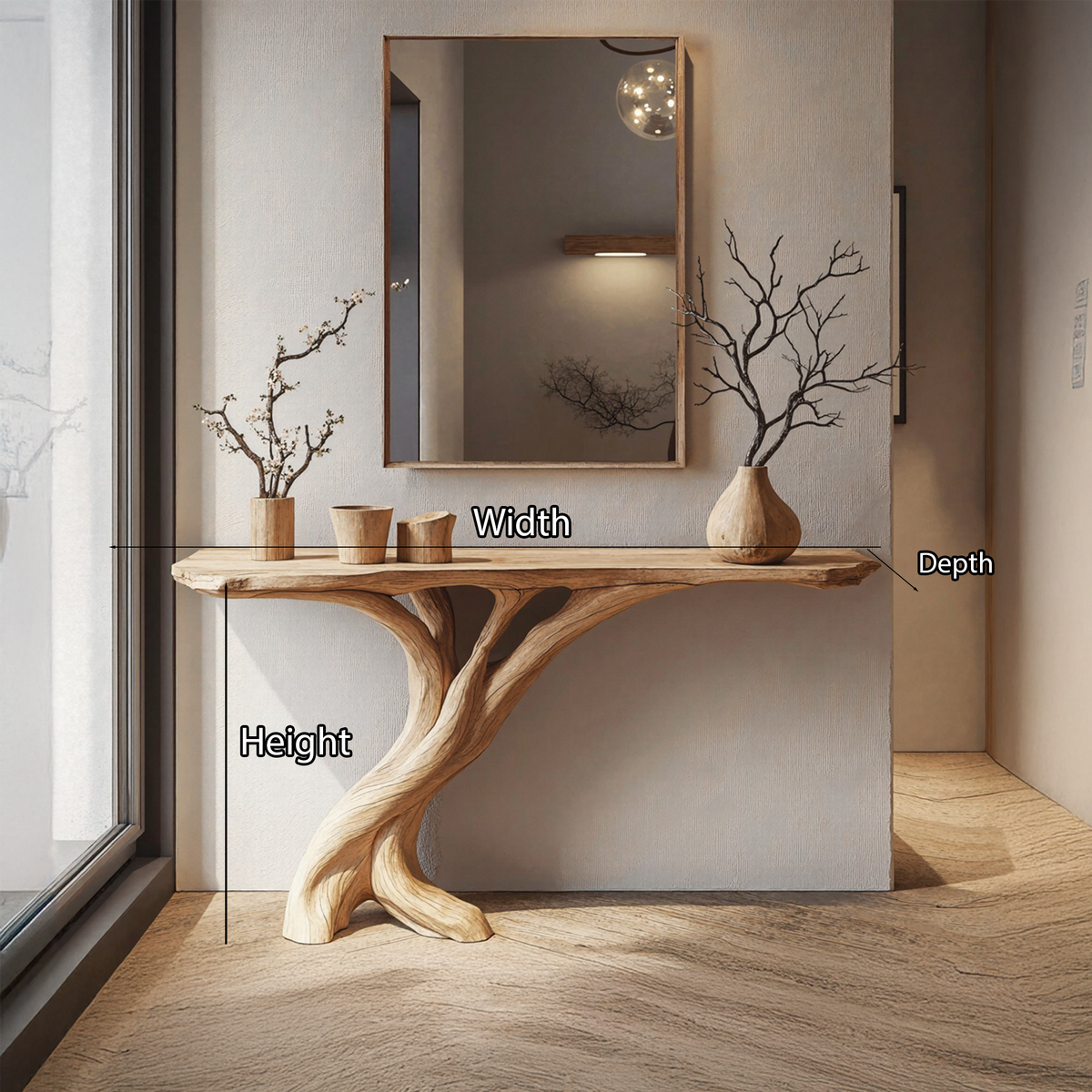 Narrow Console Table, Slim Solid Wood Entryway and Hallway Table