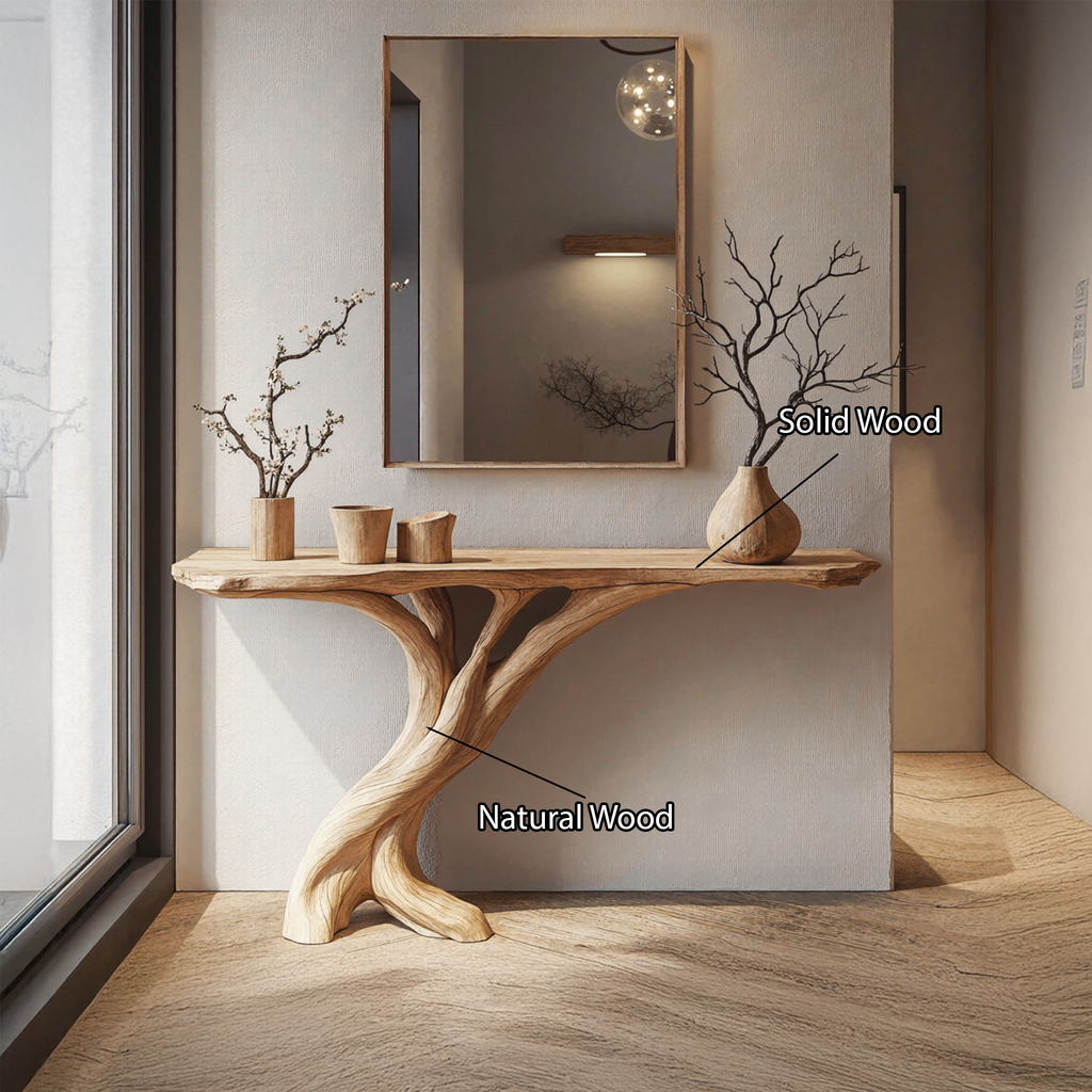 Narrow Console Table, Slim Solid Wood Entryway and Hallway Table